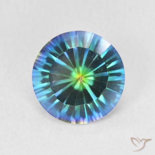 1.72ct Natürlicher Mehrfarbiges Blau Mystischer Quarz, Runden, VS