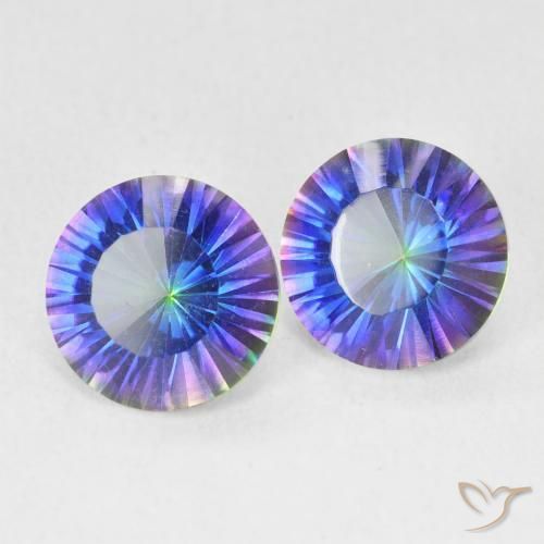 3.46 ct natürliche Mehrfarbiges Blau Mystischer Quarz-Edelsteine, Runden, VVS-VS