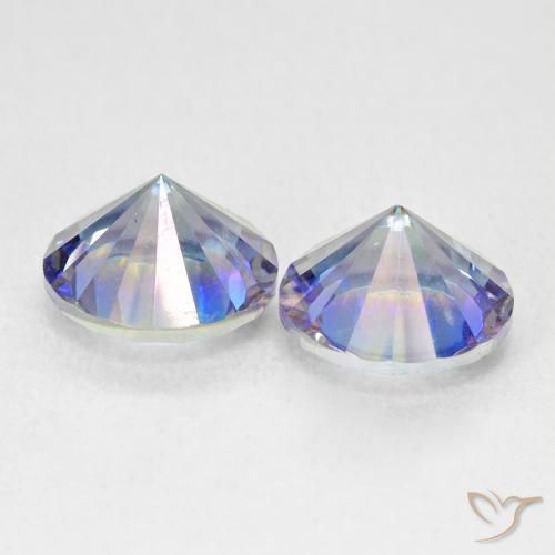 3.46 ct natürliche Mehrfarbiges Blau Mystischer Quarz-Edelsteine, Runden, VVS-VS