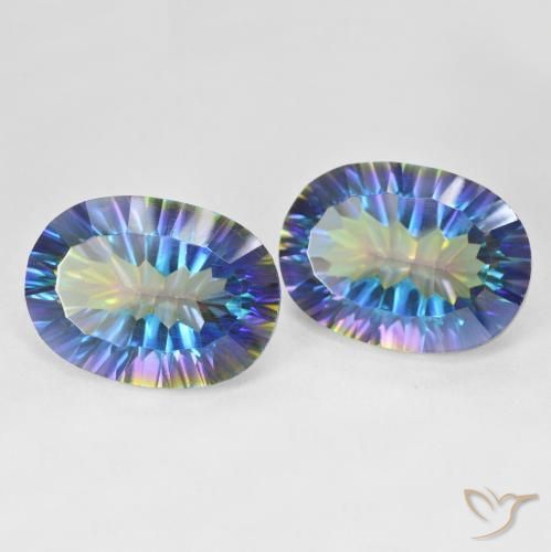 25,03 ct natürliche mehrfarbiger Mystik-Quarz-Edelsteine, Oval Schliff, VS