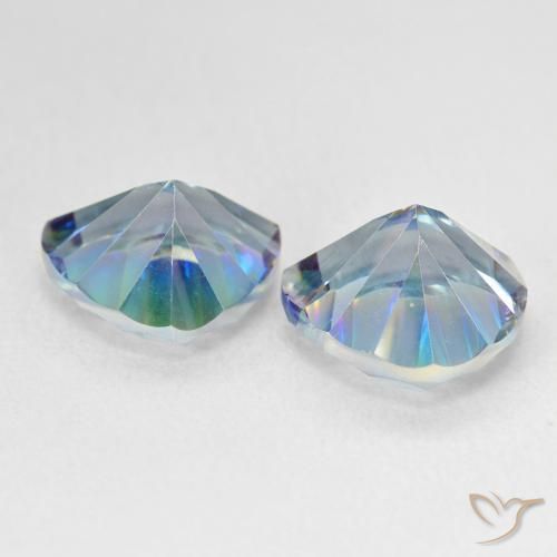 6.06 ct natürliche Mehrfarbiges Blau Mystischer Quarz-Edelsteine, Trillion, VVS-VS