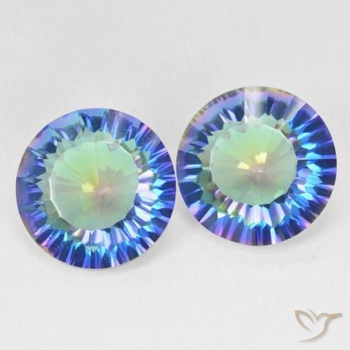 10.50 ct natürliche Mehrfarbiges Blau Mystischer Quarz-Edelsteine, Runden, VVS-VS