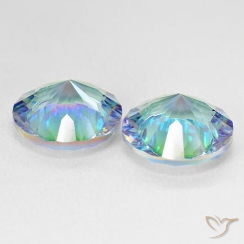 10.50 ct natürliche Mehrfarbiges Blau Mystischer Quarz-Edelsteine, Runden, VVS-VS