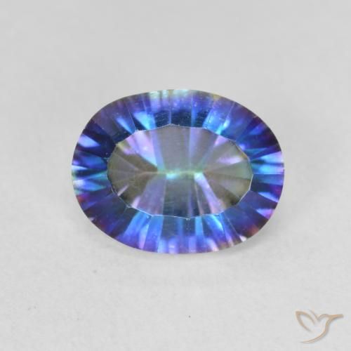 1.72ct Natürlicher Mehrfarbig Mystischer Quarz, Oval, VVS-VS