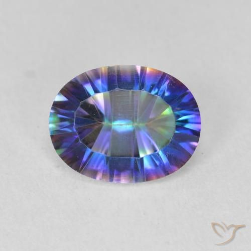 1.64ct Natürlicher Mehrfarbig Mystischer Quarz, Oval, VS