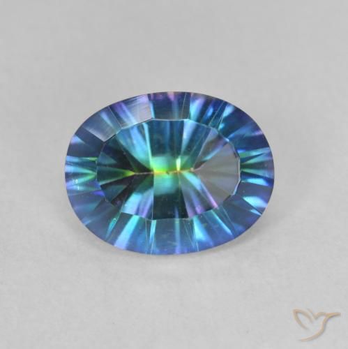 1.73ct Natürlicher Mehrfarbig Mystischer Quarz, Oval, VVS-VS