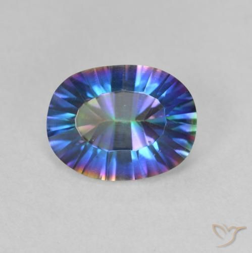 1.66ct Natürlicher Mehrfarbig Mystischer Quarz, Oval, VVS-VS