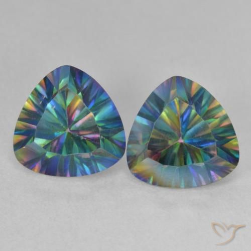 3.72ctw Natürlicher Mehrfarbig Mystischer Quarz, Trillion, VS