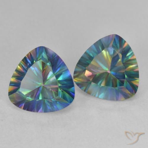 3.72 ct natürliche Mehrfarbig Mystischer Quarz-Edelsteine, Trillion, VS