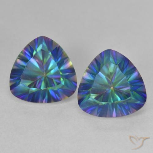 3.73ctw Natürlicher Mehrfarbig Mystischer Quarz, Trillion, VS