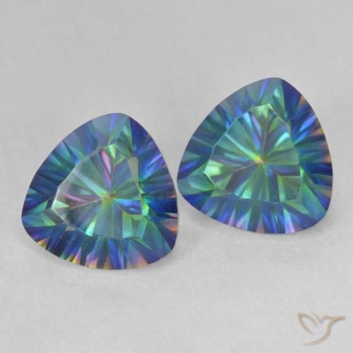 3.70 ct natürliche Mehrfarbig Mystischer Quarz-Edelsteine, Trillion, VVS-VS