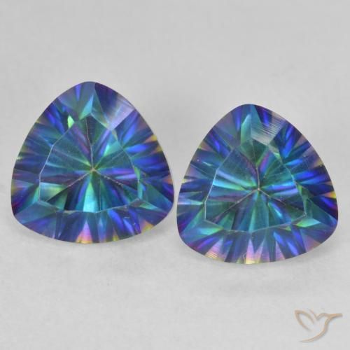 3.89ctw Natürlicher Mehrfarbig Mystischer Quarz, Trillion, VVS-VS