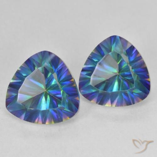 3.89 ct natürliche Mehrfarbig Mystischer Quarz-Edelsteine, Trillion, VVS-VS