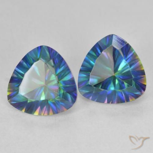 3.60 ct natürliche Mehrfarbig Mystischer Quarz-Edelsteine, Trillion, VVS-VS