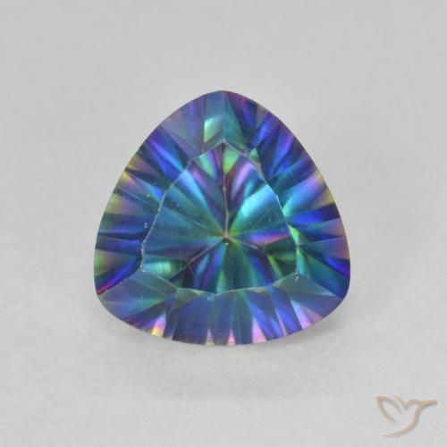 1.87ct Natürlicher Mehrfarbig Mystischer Quarz, Trillion, VVS-VS