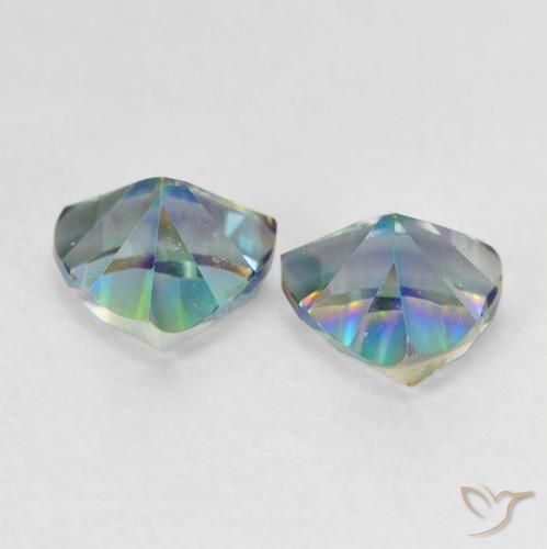 1.46 ct natürliche Mehrfarbig Mystischer Quarz-Edelsteine, Trillion, VVS-VS