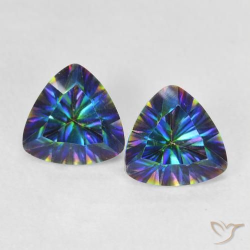 1.41ctw Natürlicher Mehrfarbig Mystischer Quarz, Trillion, VVS-VS