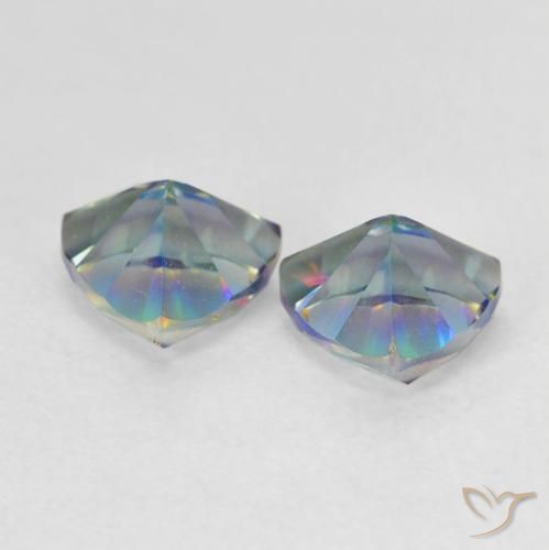 1.41 ct natürliche Mehrfarbig Mystischer Quarz-Edelsteine, Trillion, VVS-VS