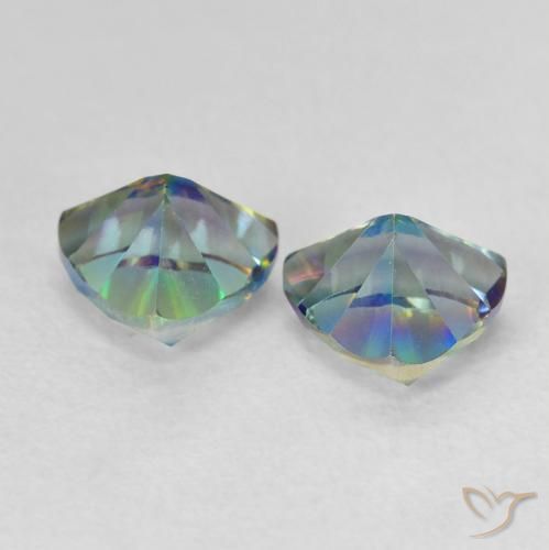 1.42 ct natürliche Mehrfarbig Mystischer Quarz-Edelsteine, Trillion, VVS-VS