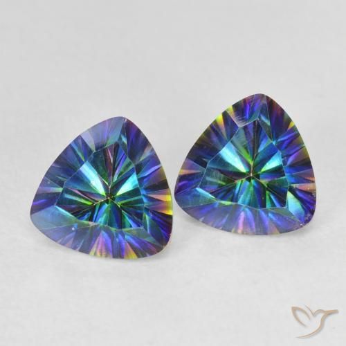 2.14 ct natürliche Mehrfarbig Mystischer Quarz-Edelsteine, Trillion, VVS-VS