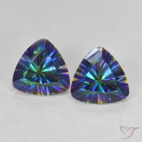 1.45 ct natürliche Mehrfarbig Mystischer Quarz-Edelsteine, Trillion, VVS-VS