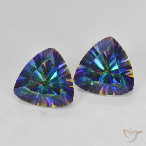 1.45 ct natürliche Mehrfarbig Mystischer Quarz-Edelsteine, Trillion, VVS-VS