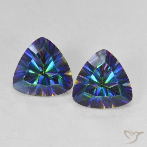 1.44ctw Natürlicher Mehrfarbig Mystischer Quarz, Trillion, VVS-VS