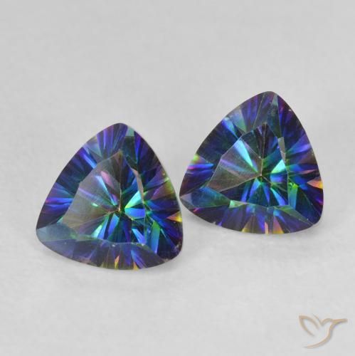 1,44 ct natürliche mehrfarbiger Mystik-Quarz-Edelsteine, Trillion, VVS-VS