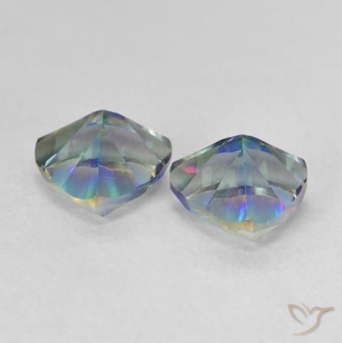 1,44 ct natürliche mehrfarbiger Mystik-Quarz-Edelsteine, Trillion, VVS-VS