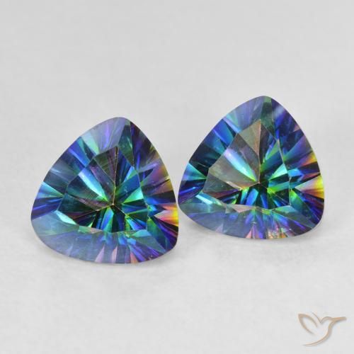 2.25 ct natürliche Mehrfarbig Mystischer Quarz-Edelsteine, Trillion, VVS-VS