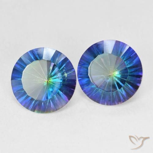 4.62 ct natürliche Mehrfarbiges Blau Mystischer Quarz-Edelsteine, Runden, VVS-VS
