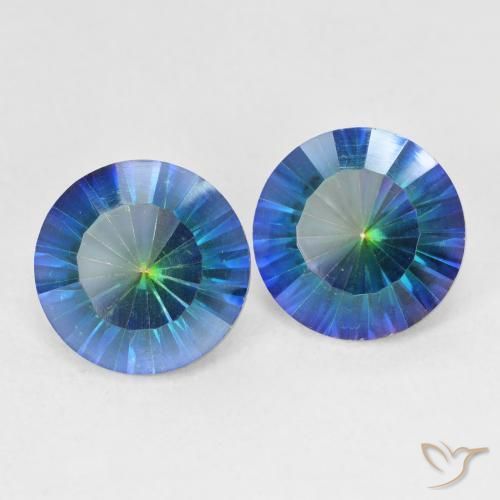 4.97 ct natürliche Mehrfarbiges Blau Mystischer Quarz-Edelsteine, Runden, VVS-VS