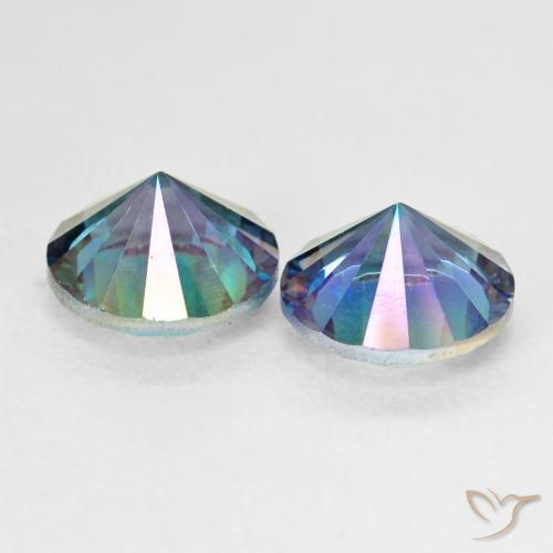 4.97 ct natürliche Mehrfarbiges Blau Mystischer Quarz-Edelsteine, Runden, VVS-VS