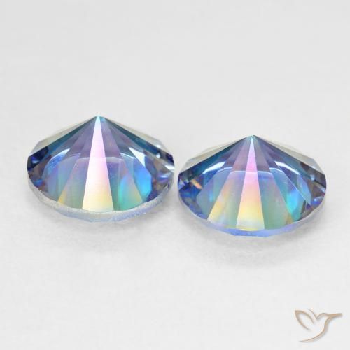4.78 ct natürliche Mehrfarbiges Blau Mystischer Quarz-Edelsteine, Runden, VVS-VS