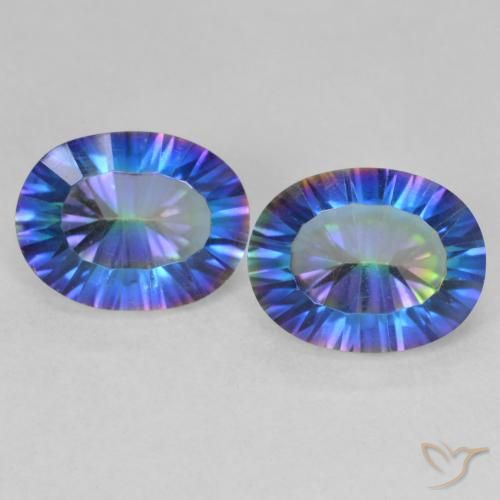 3.46ctw Natürlicher Mehrfarbig Mystischer Quarz, Oval, VVS-VS