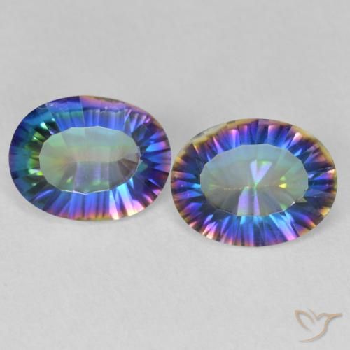 3.00ctw Natürlicher Mehrfarbig Mystischer Quarz, Oval, VVS-VS