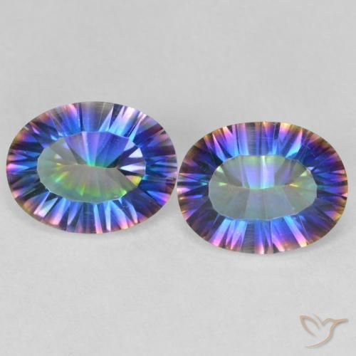 3.30ctw Natürlicher Mehrfarbig Mystischer Quarz, Oval, VVS-VS
