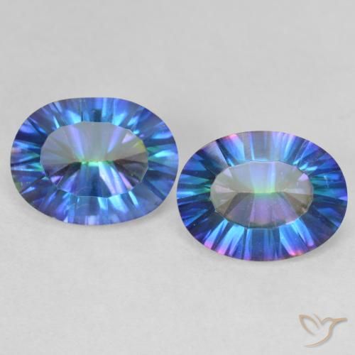 3.39ctw Natürlicher Mehrfarbig Mystischer Quarz, Oval, VVS-VS