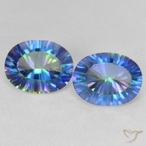 3.50ctw Natürlicher Mehrfarbig Mystischer Quarz, Oval, VVS-VS