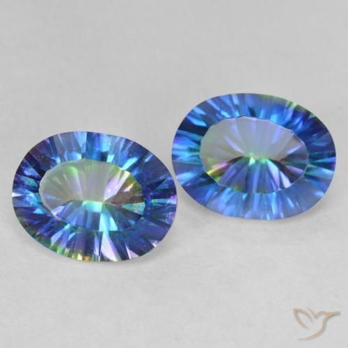 3.50 ct natürliche Mehrfarbig Mystischer Quarz-Edelsteine, Oval, VVS-VS