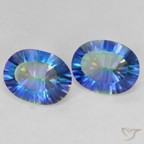 3.56 ct natürliche Mehrfarbig Mystischer Quarz-Edelsteine, Oval, VVS-VS
