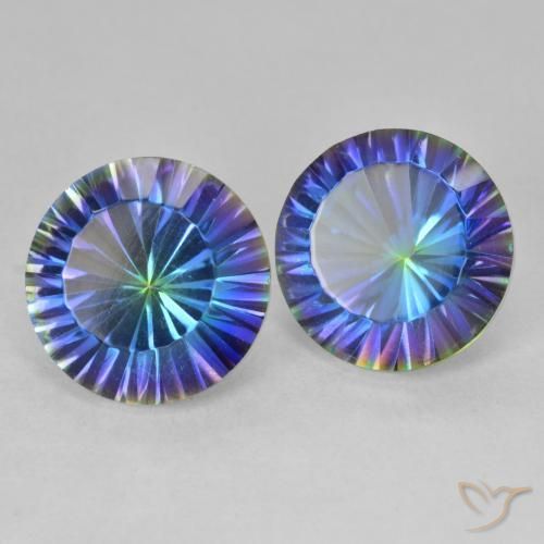 7.24 ct natürliche Mehrfarbig Mystischer Quarz-Edelsteine, Runden, VVS