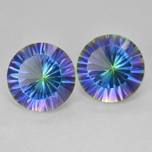 7.63 ct natürliche Mehrfarbig Mystischer Quarz-Edelsteine, Runden, VVS-VS