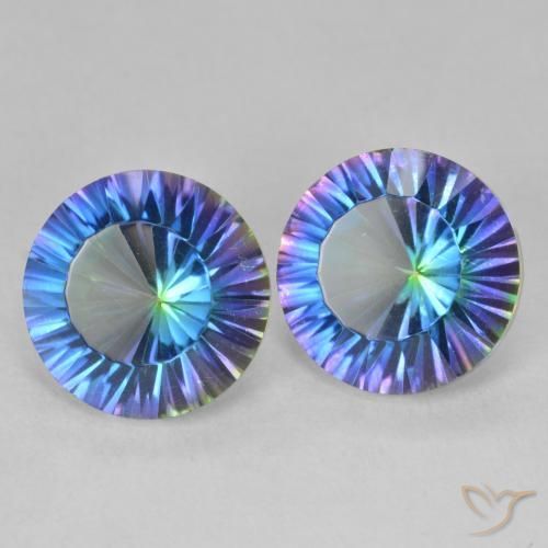 7.02 ct natürliche Mehrfarbig Mystischer Quarz-Edelsteine, Runden, VVS-VS