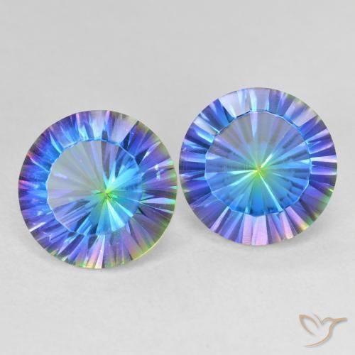 7.01 ct natürliche Mehrfarbiges Blau Mystischer Quarz-Edelsteine, Runden, VVS-VS