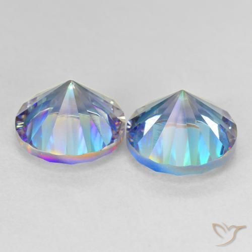 7.01 ct natürliche Mehrfarbiges Blau Mystischer Quarz-Edelsteine, Runden, VVS-VS