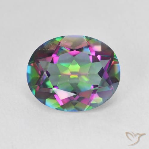 3.60ct Natürlicher Mehrfarbig Mystischer Quarz, Oval, VVS