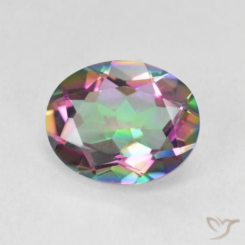 2.84ct Natürlicher Mehrfarbig Mystischer Quarz, Oval, VVS