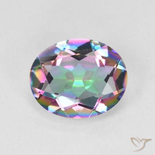 2.90ct Natürlicher Mehrfarbig Mystischer Quarz, Oval, VVS