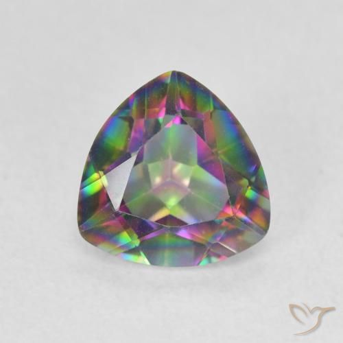 1.04ct Natürlicher Mehrfarbig Mystischer Quarz, Trillion, VVS